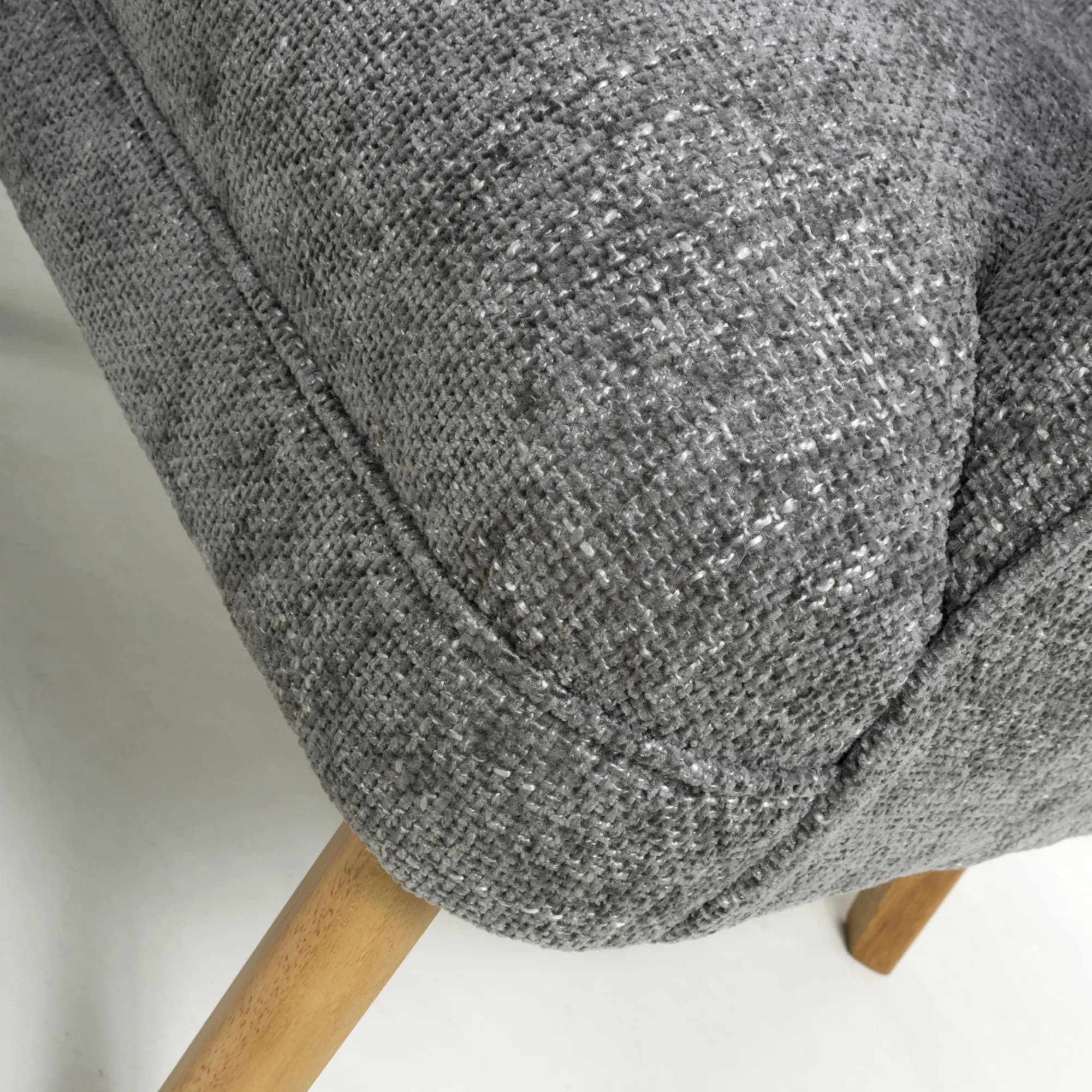 Mallory Flax Effect Grey Armchair