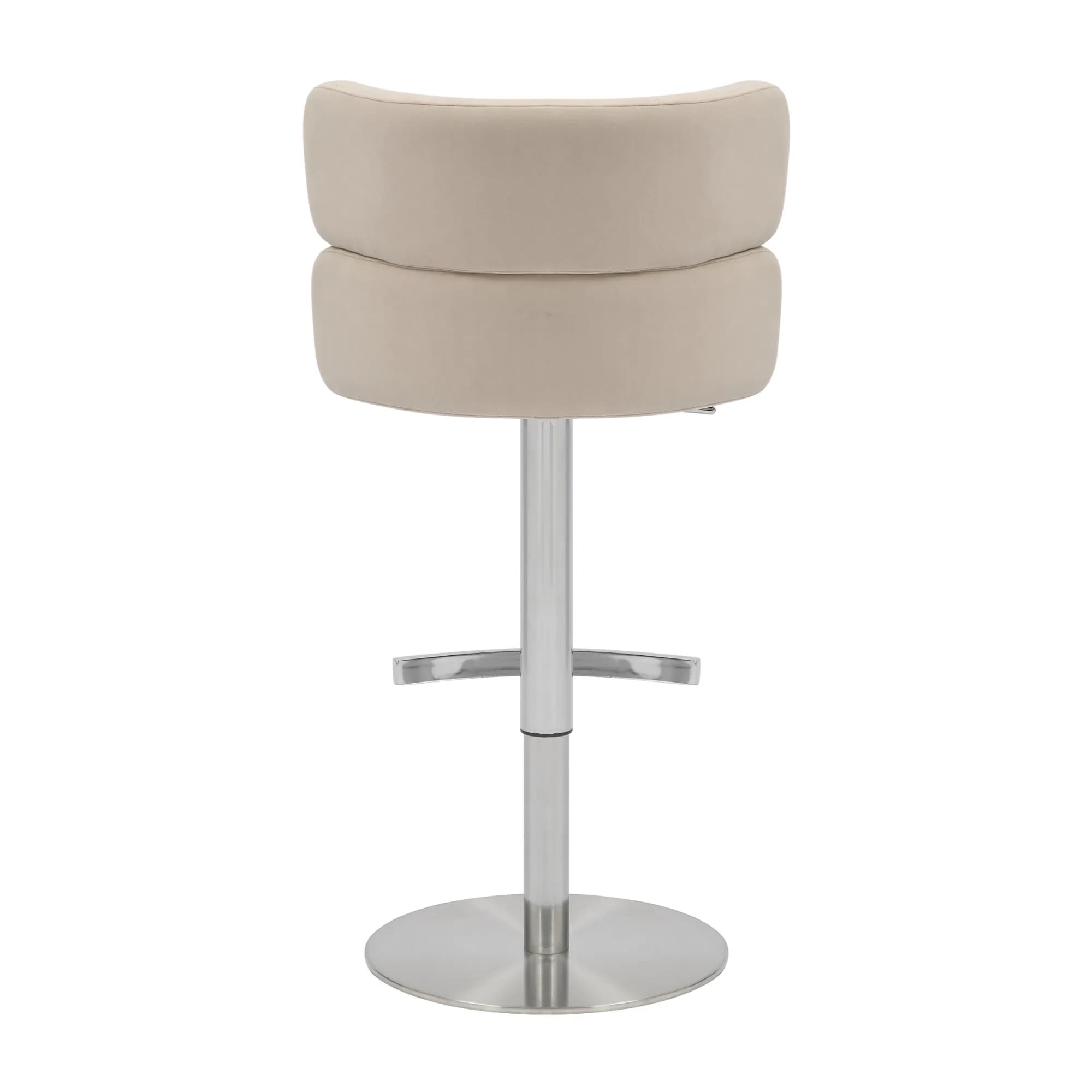 Mason Brushed Velvet Cream/Brushed Steel Bar Stool