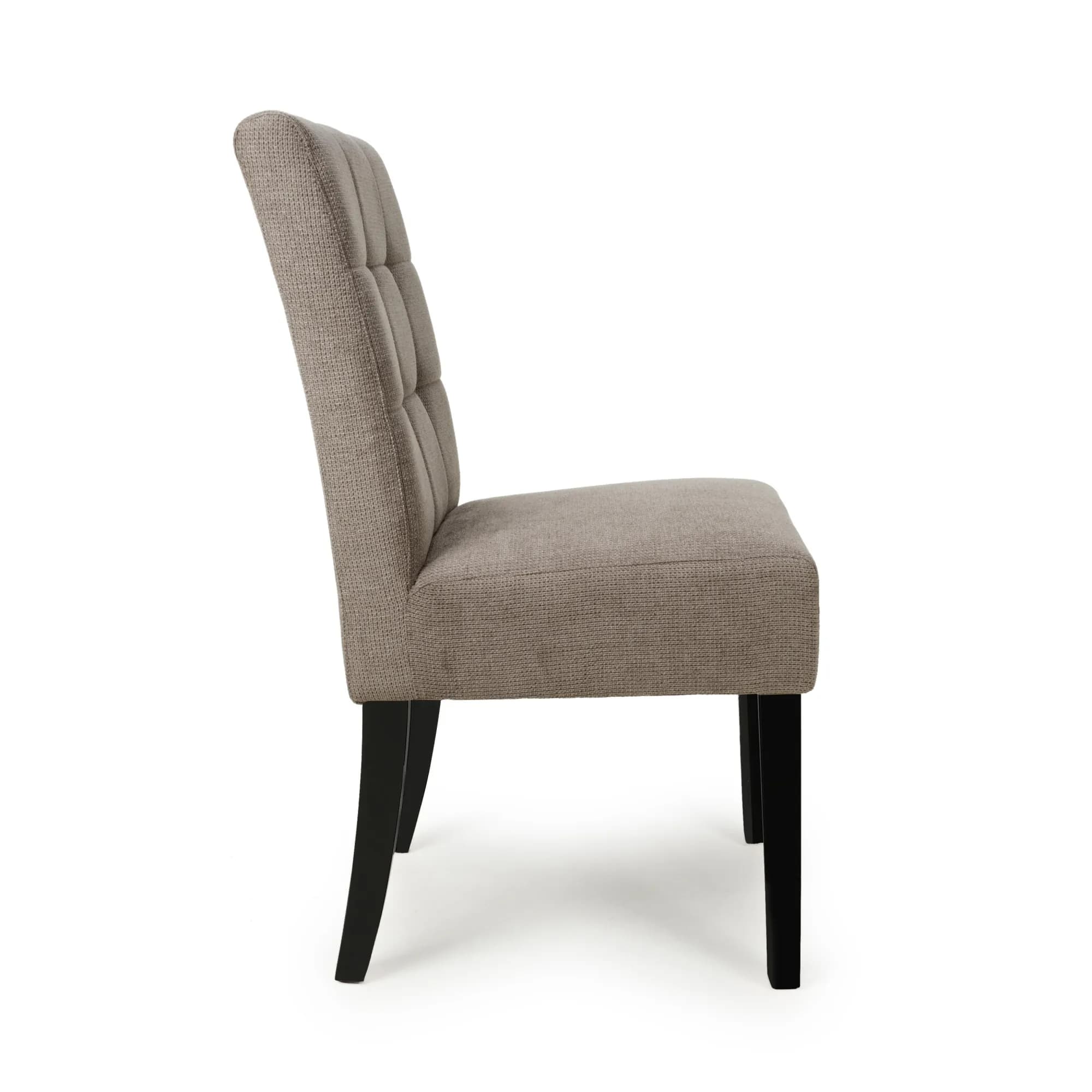 Moseley Flax Effect Light Brown Dining Chair in Black Legs