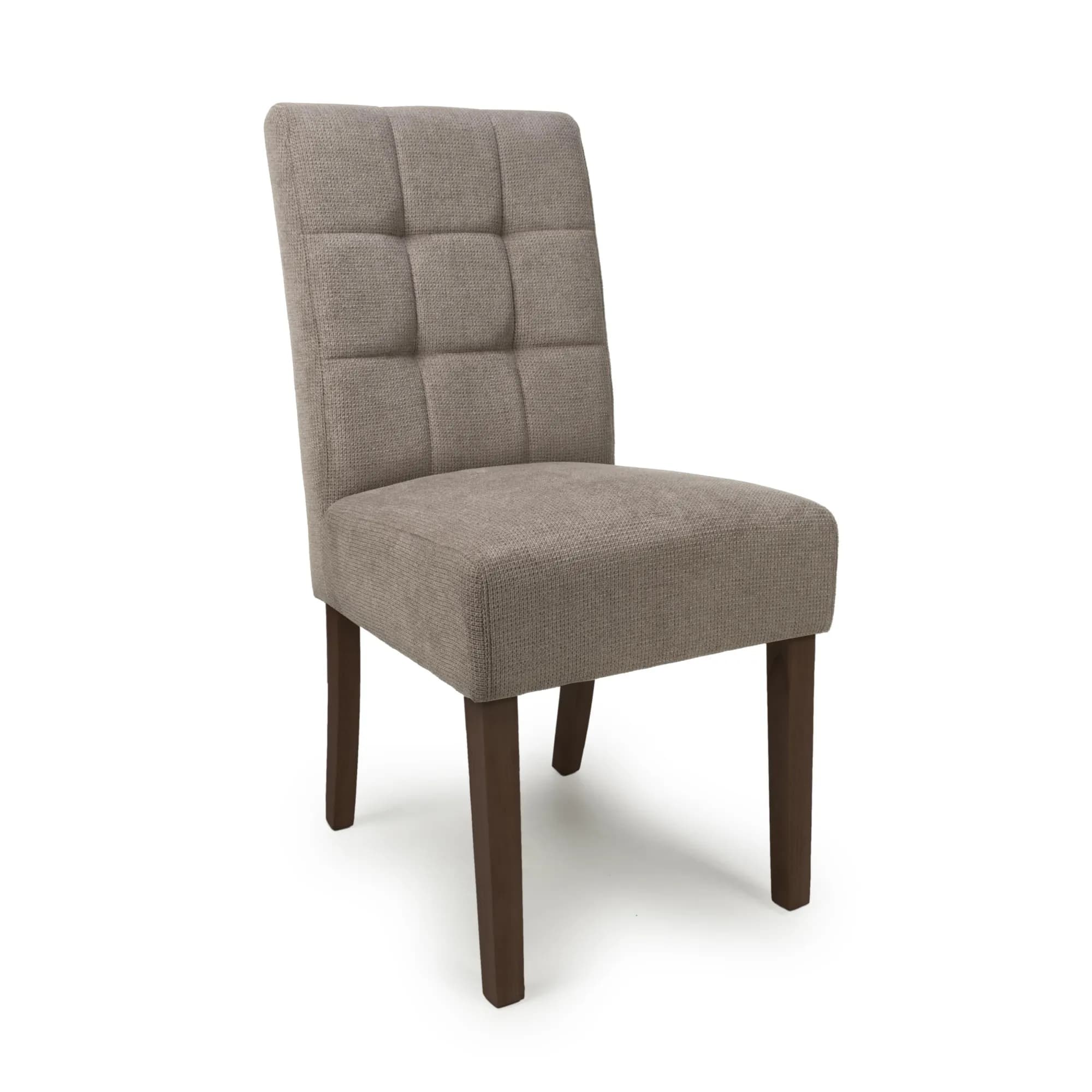 Moseley Flax Effect Light Brown Dining Chair in Walnut Legs