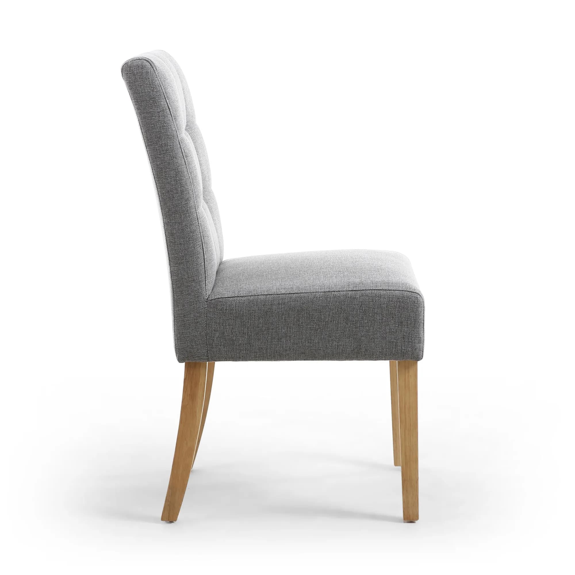 Moseley Linen Effect Silver Grey in Natural Legs