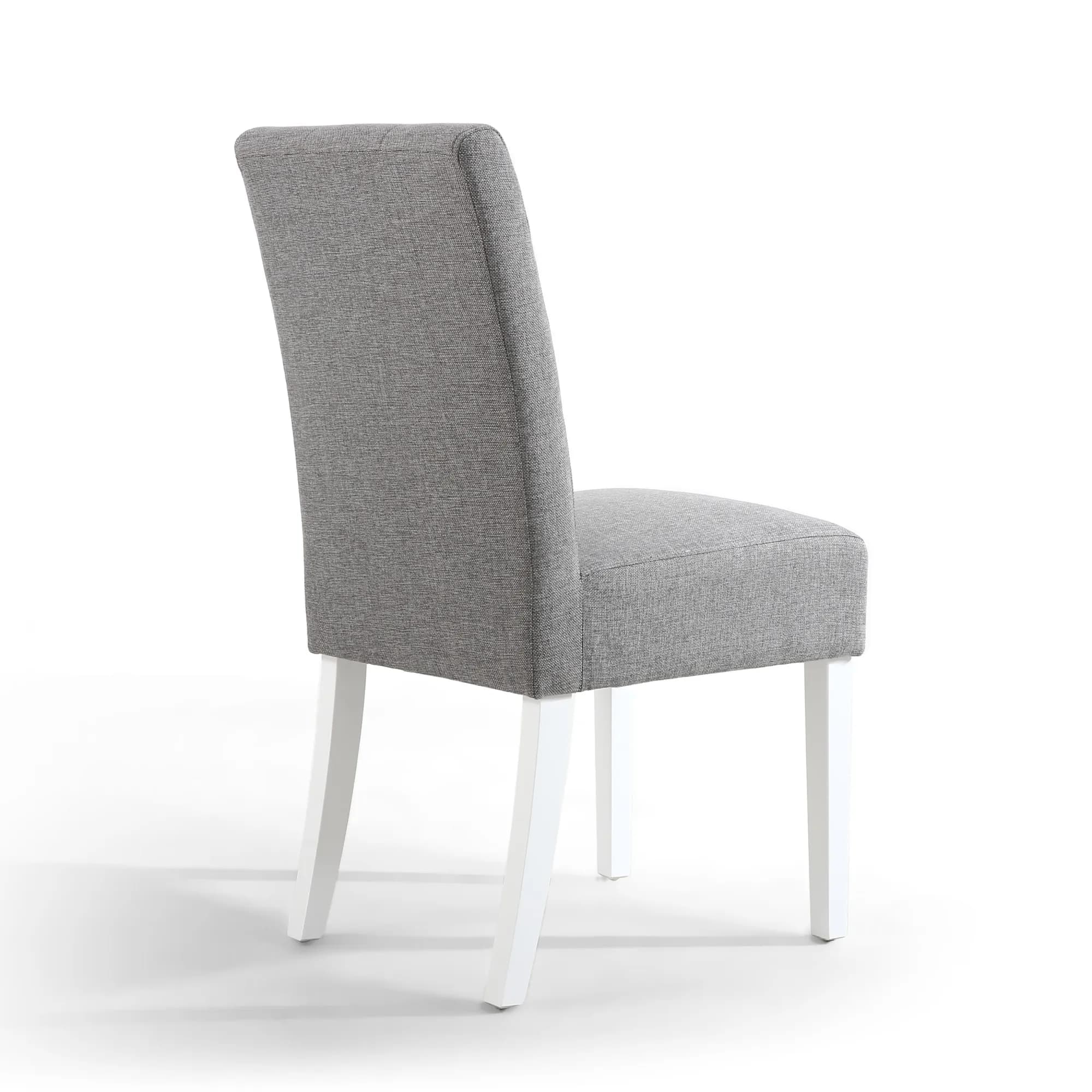 Moseley Linen Effect Silver Grey in White Legs