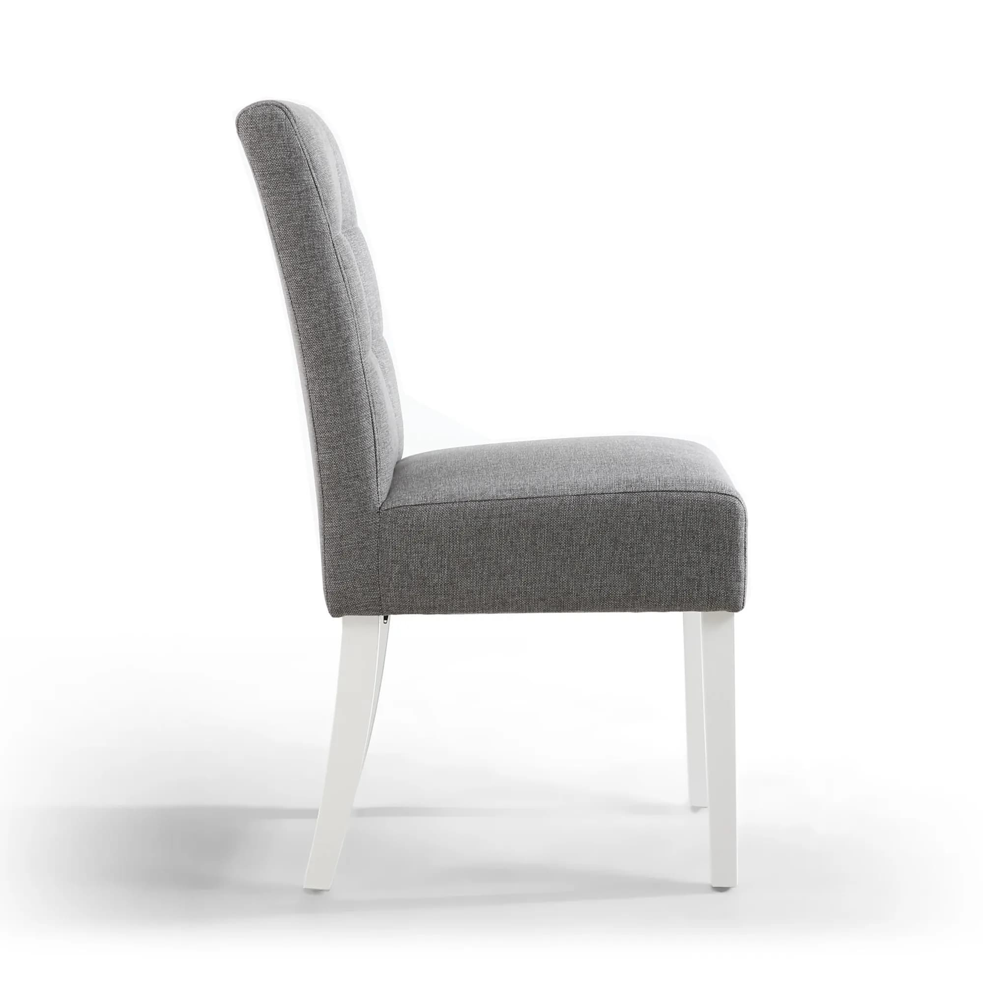 Moseley Linen Effect Silver Grey in White Legs