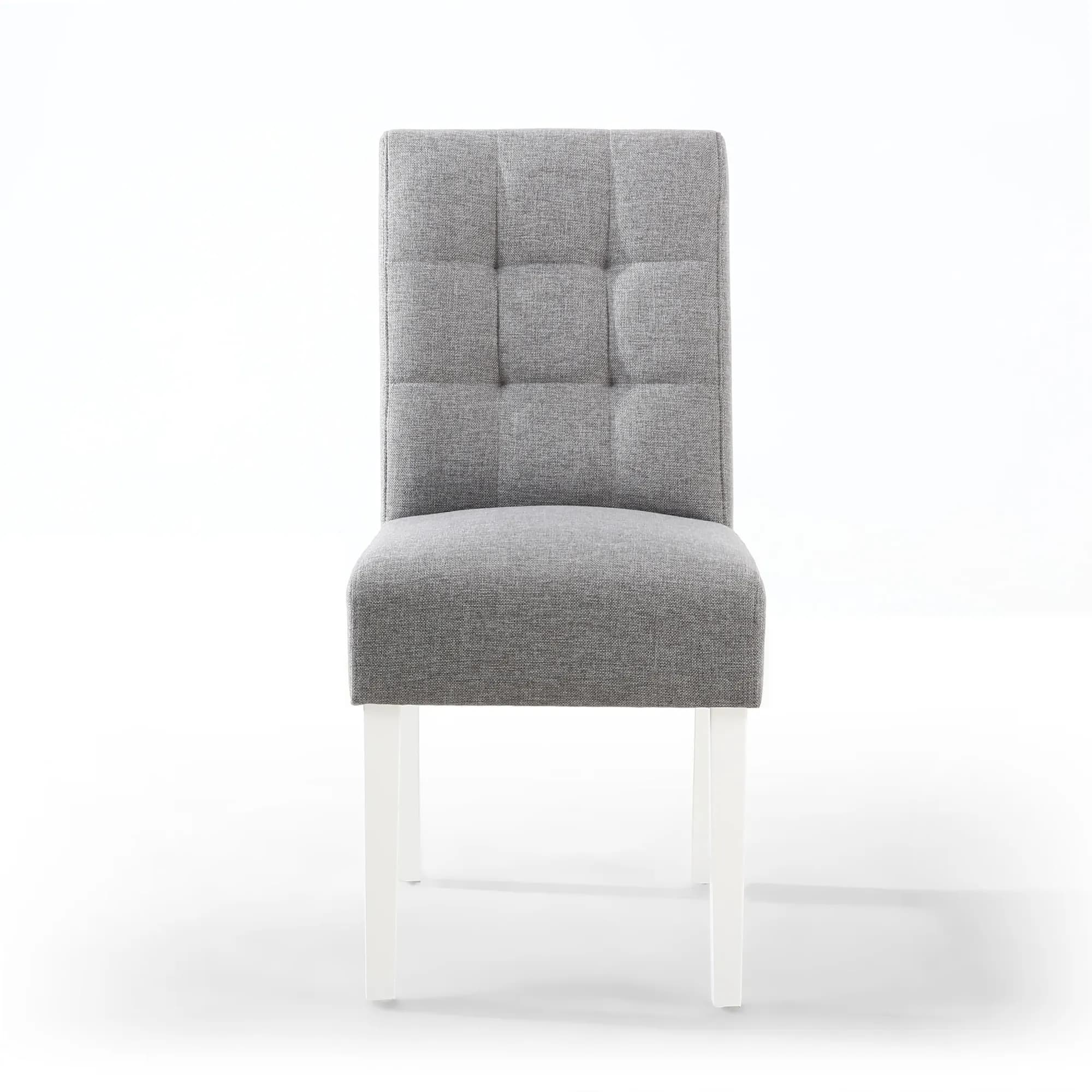Moseley Linen Effect Silver Grey in White Legs