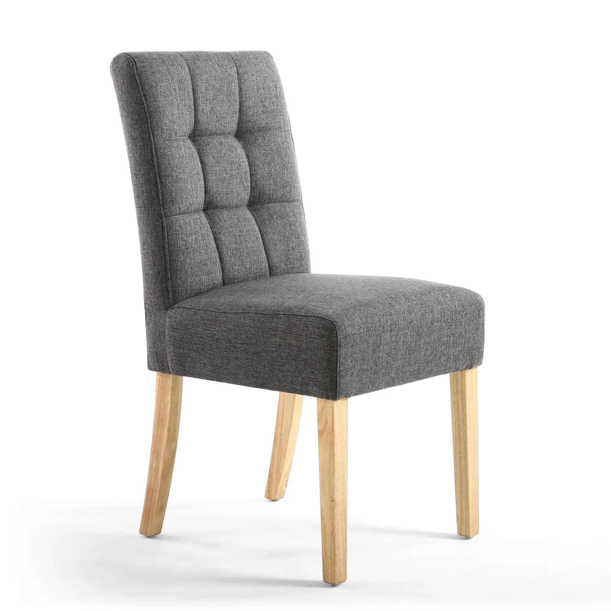 Moseley Linen Effect Steel Grey in Natural Legs