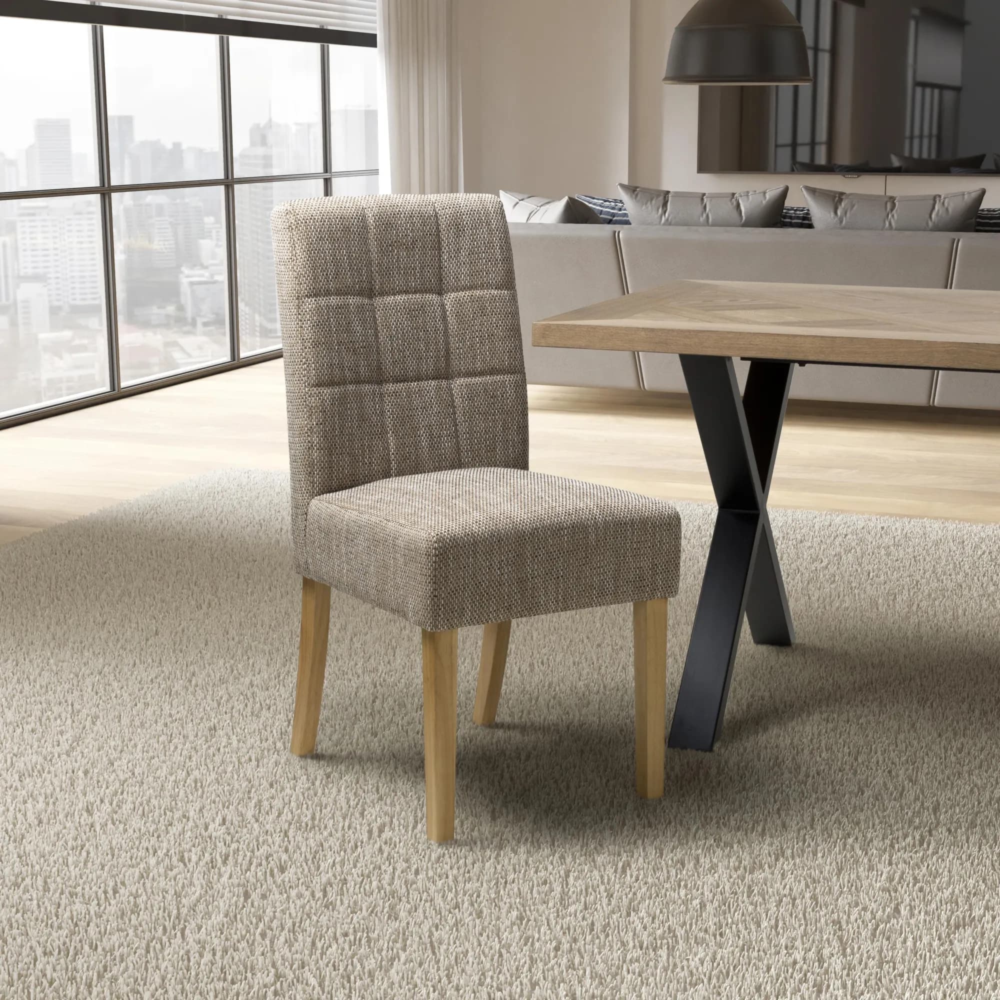 Moseley Tweed Oatmeal in Natural Legs