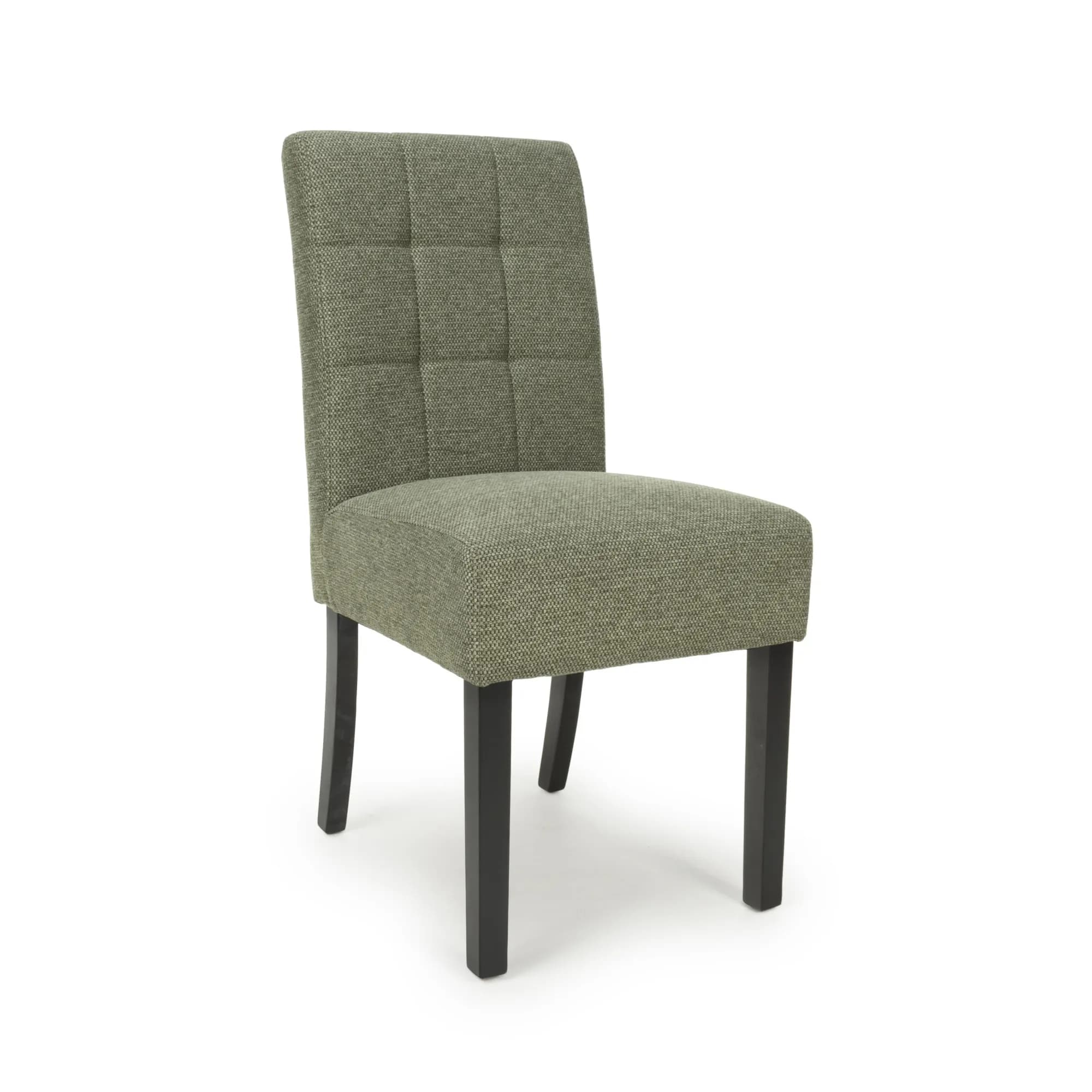 Moseley Weave Green Dining Chair in Black Legs