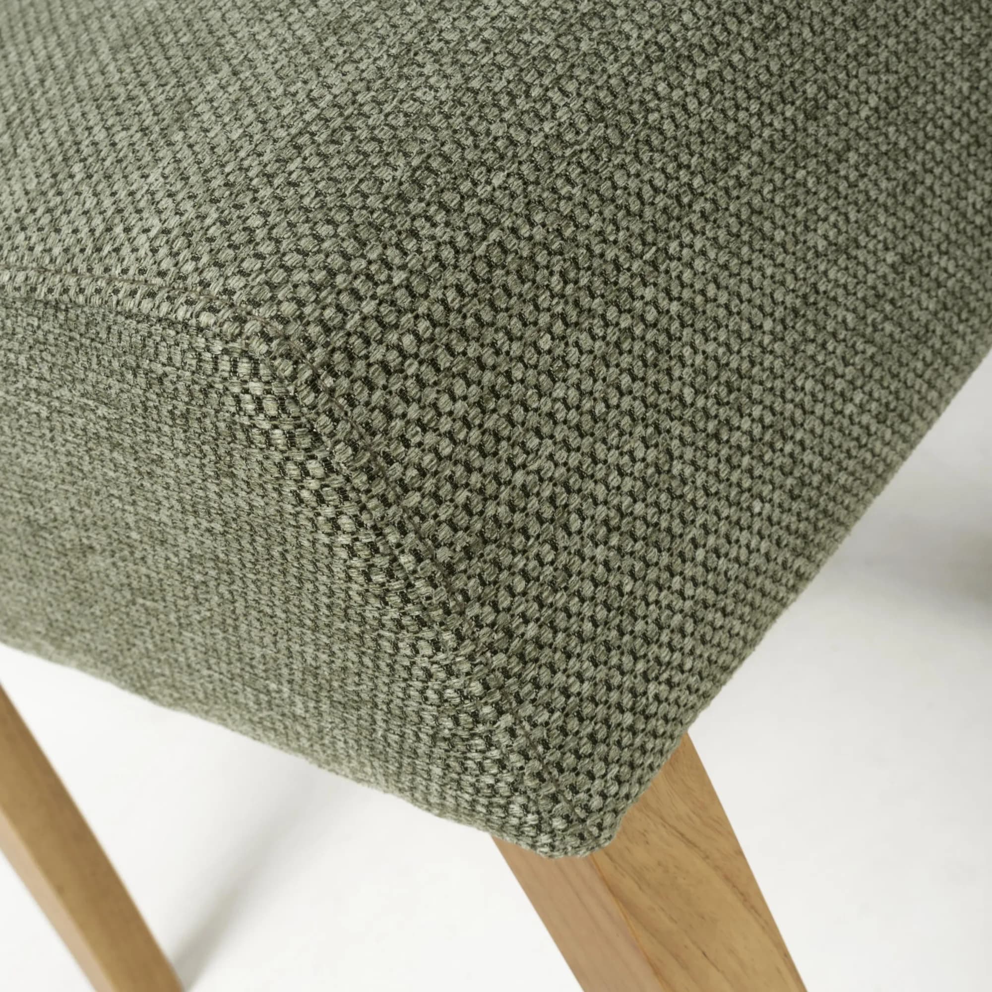 Moseley Weave Green Dining Chair in Natural Legs