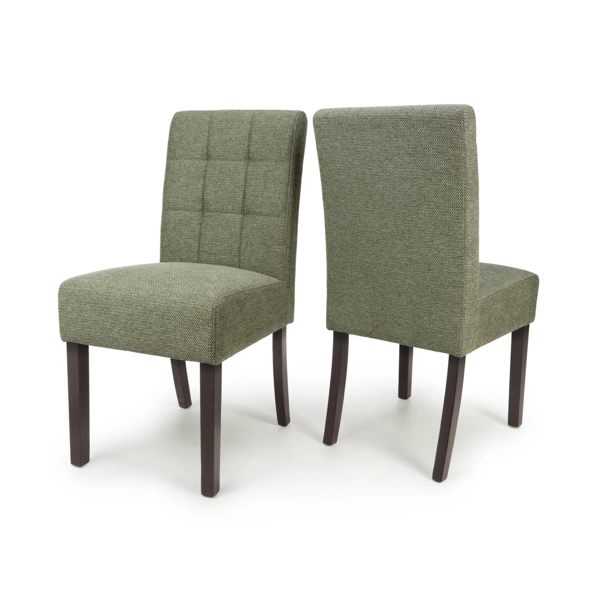 Moseley Weave Green Dining Chair in Walnut Legs