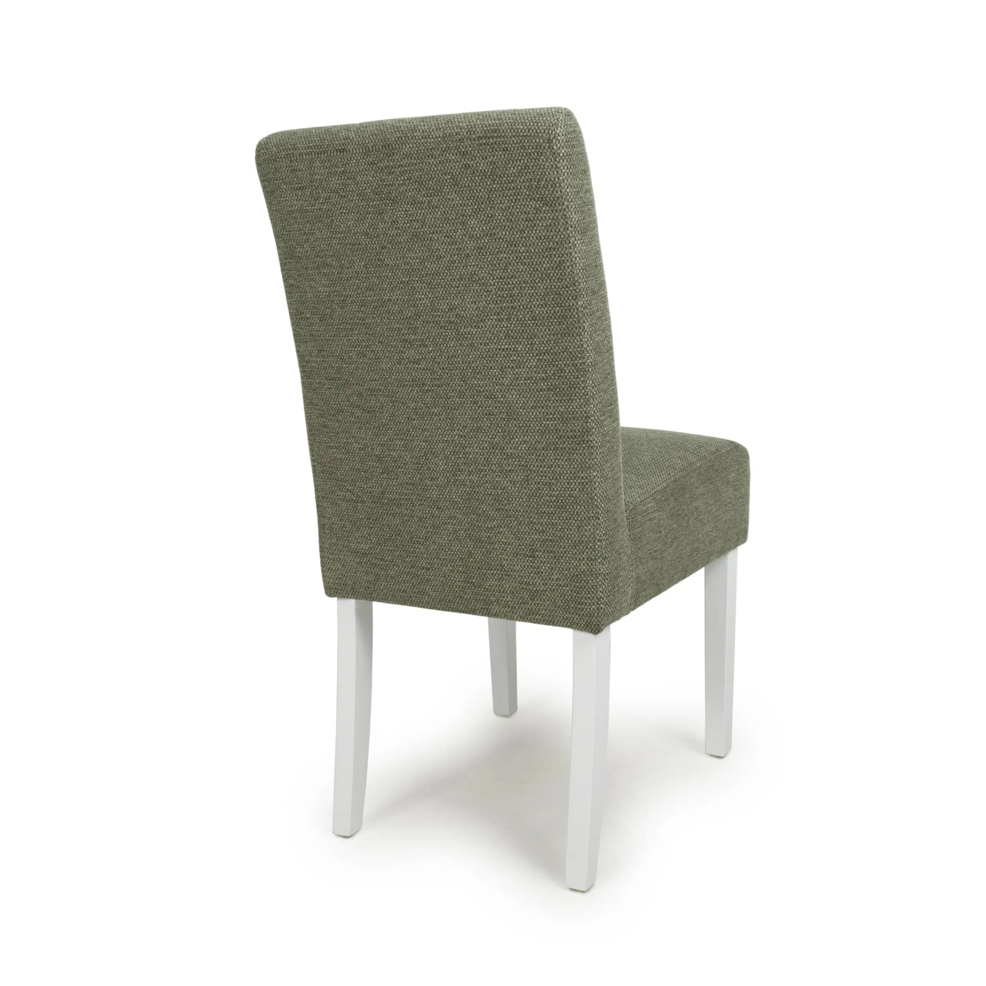 Moseley Weave Green Dining Chair in White Legs