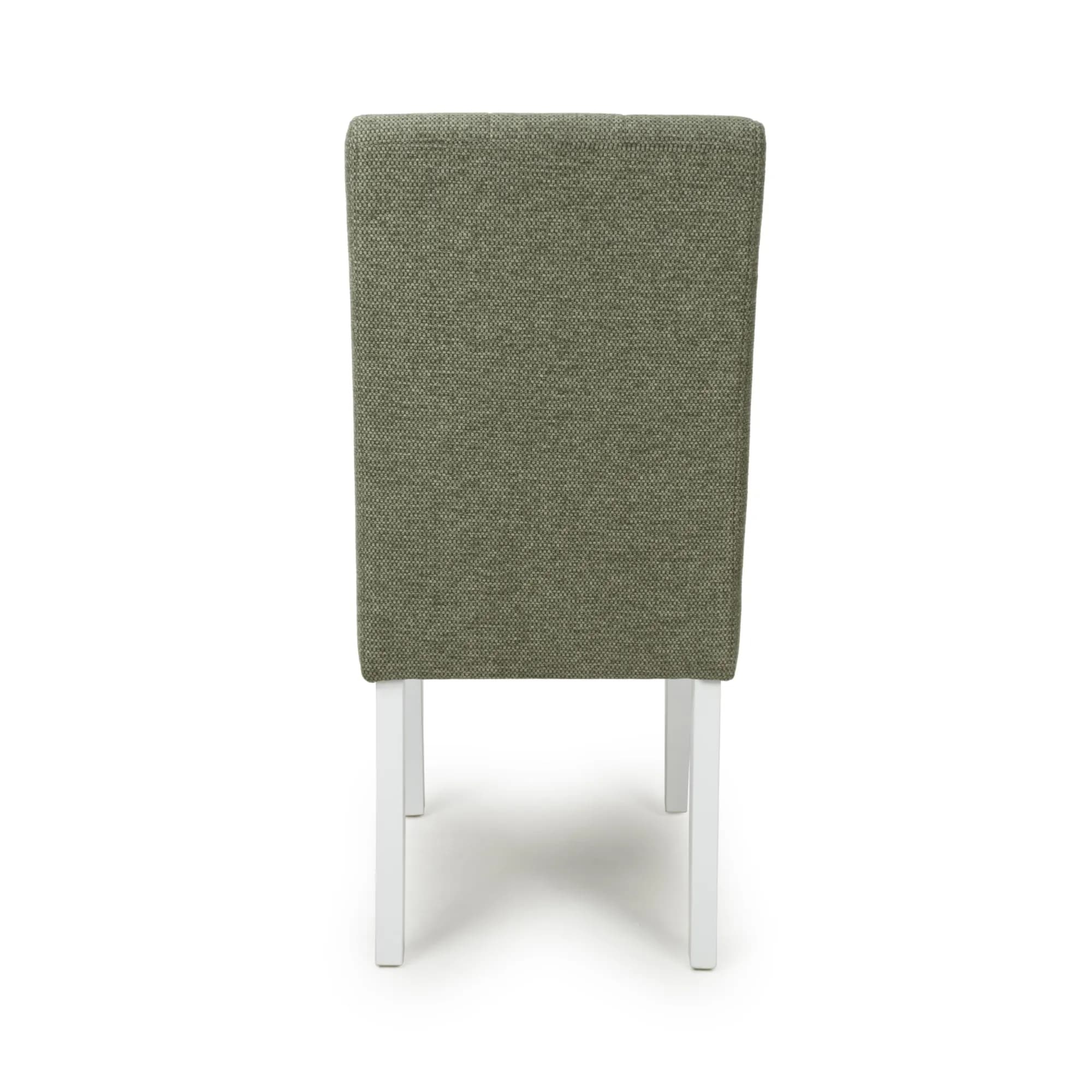 Moseley Weave Green Dining Chair in White Legs
