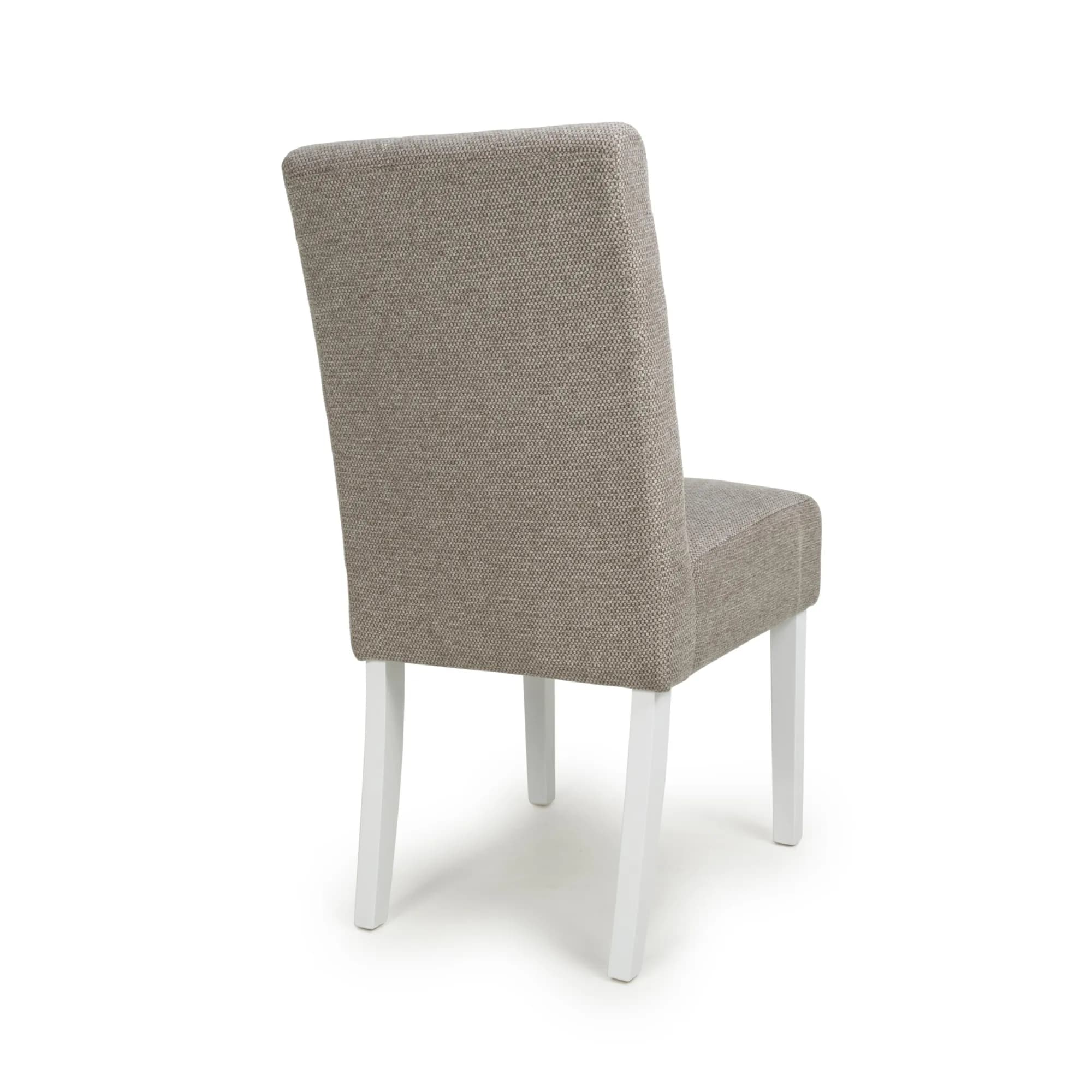 Moseley Weave Mocha Dining Chair in White Legs