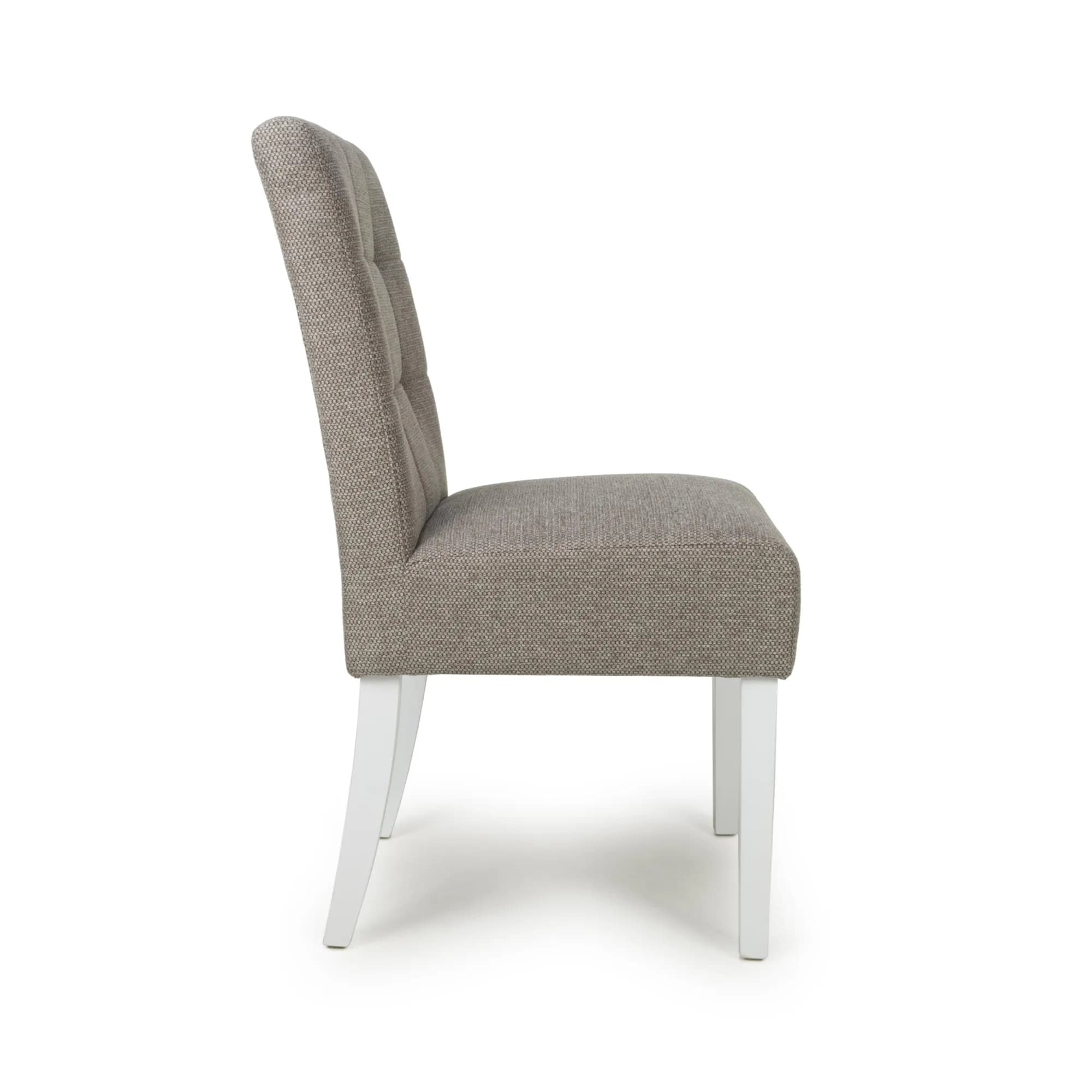 Moseley Weave Mocha Dining Chair in White Legs