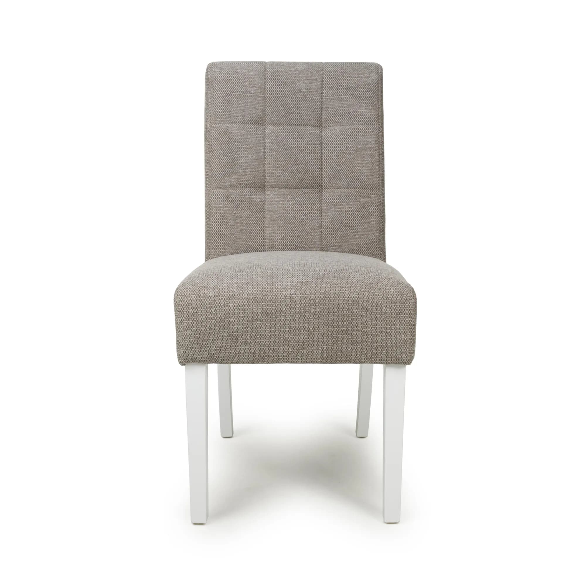 Moseley Weave Mocha Dining Chair in White Legs