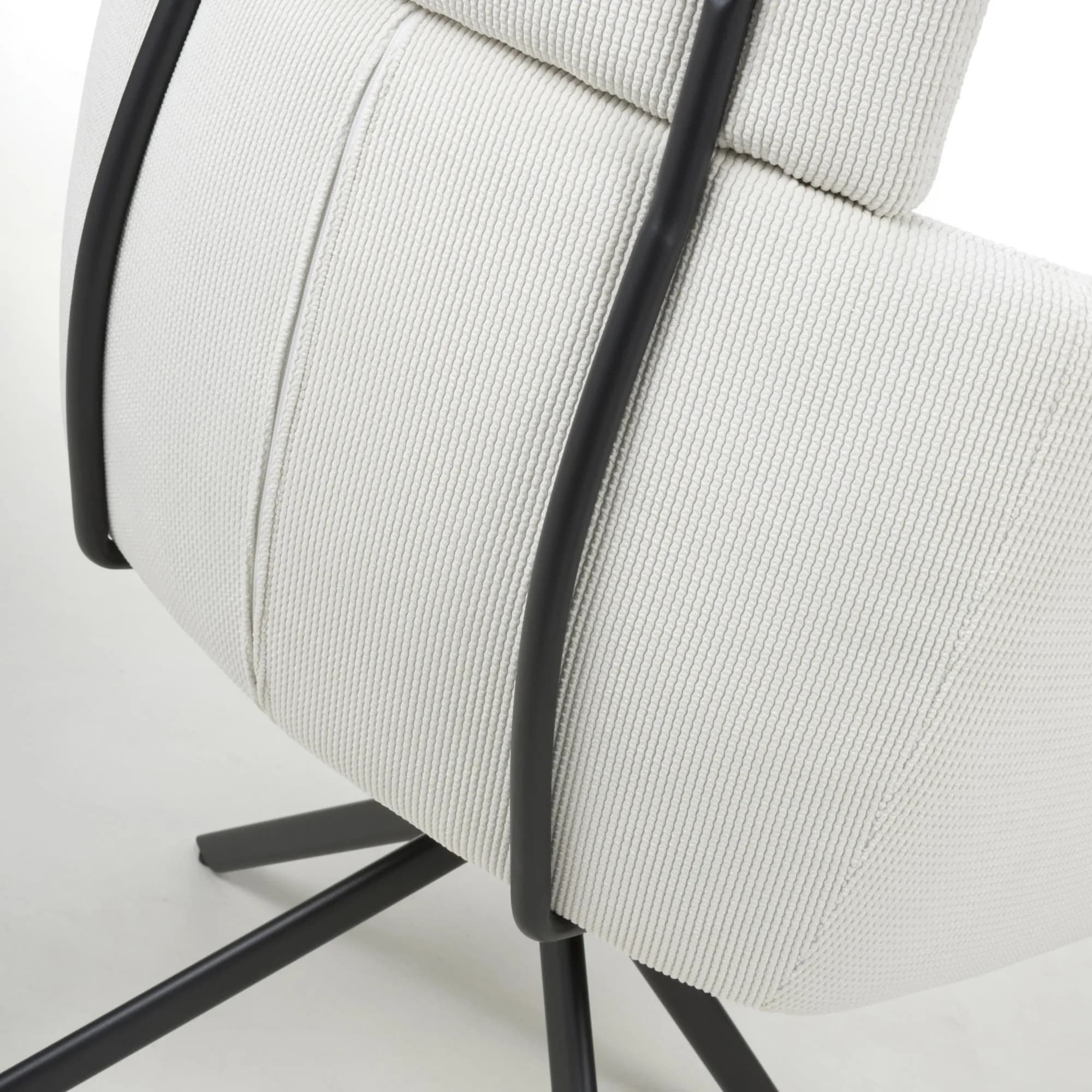 Polaris Corduroy White Swivel Chair