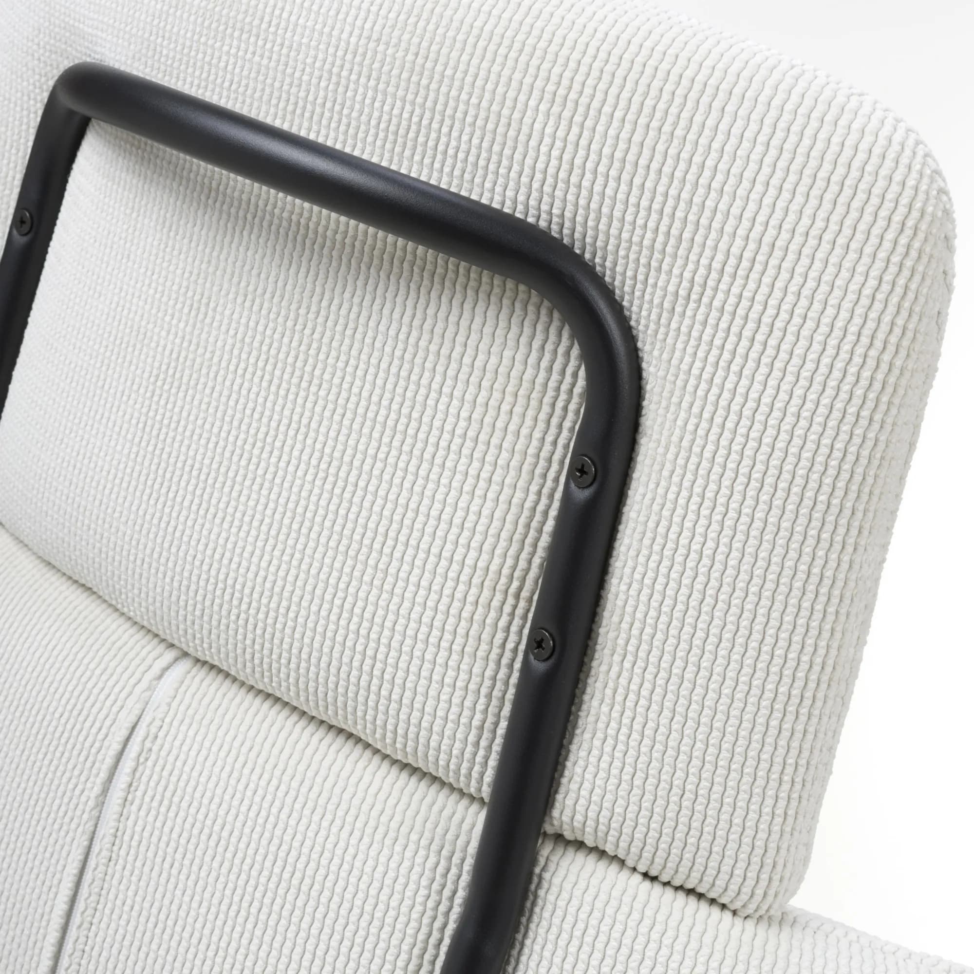 Polaris Corduroy White Swivel Chair