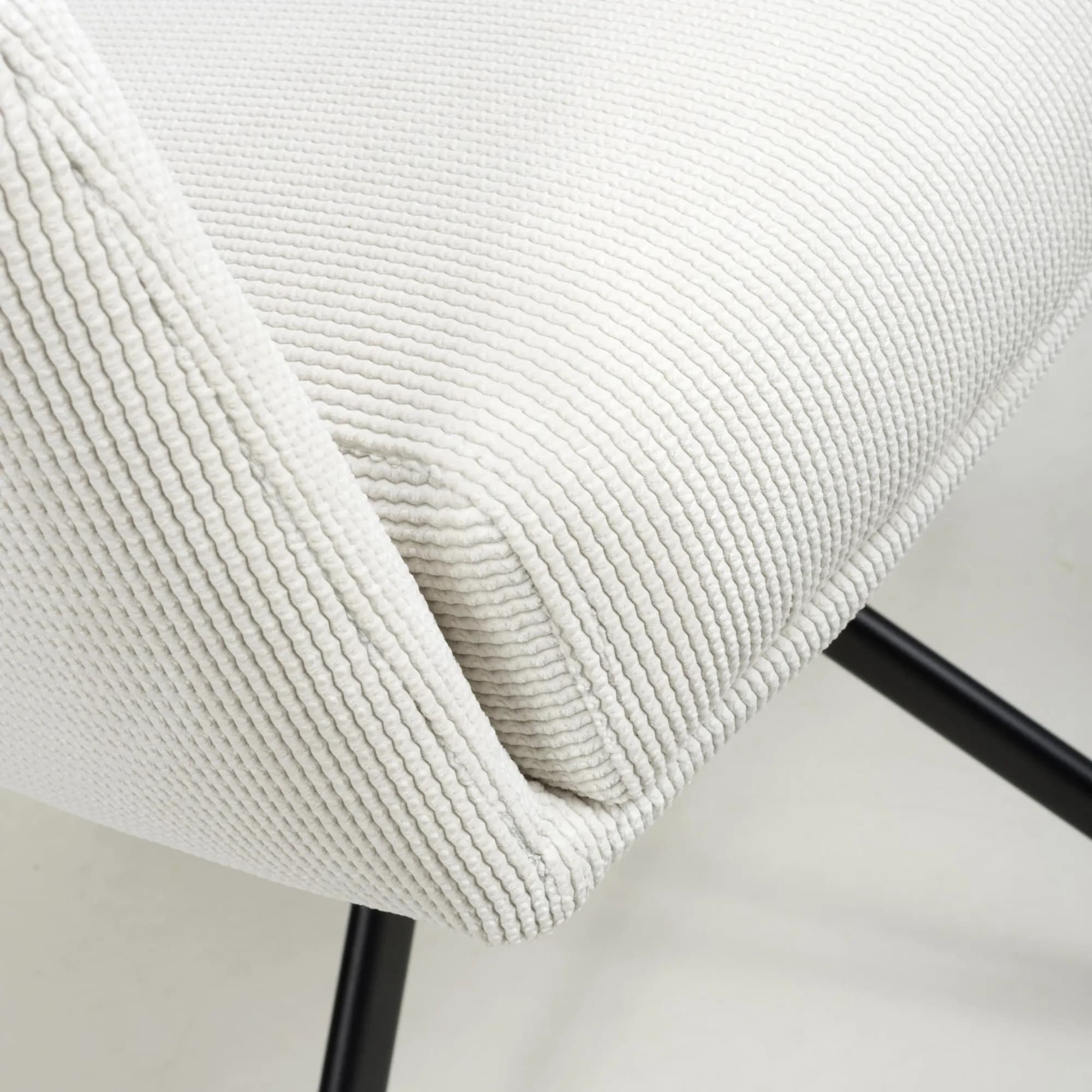 Polaris Corduroy White Swivel Chair