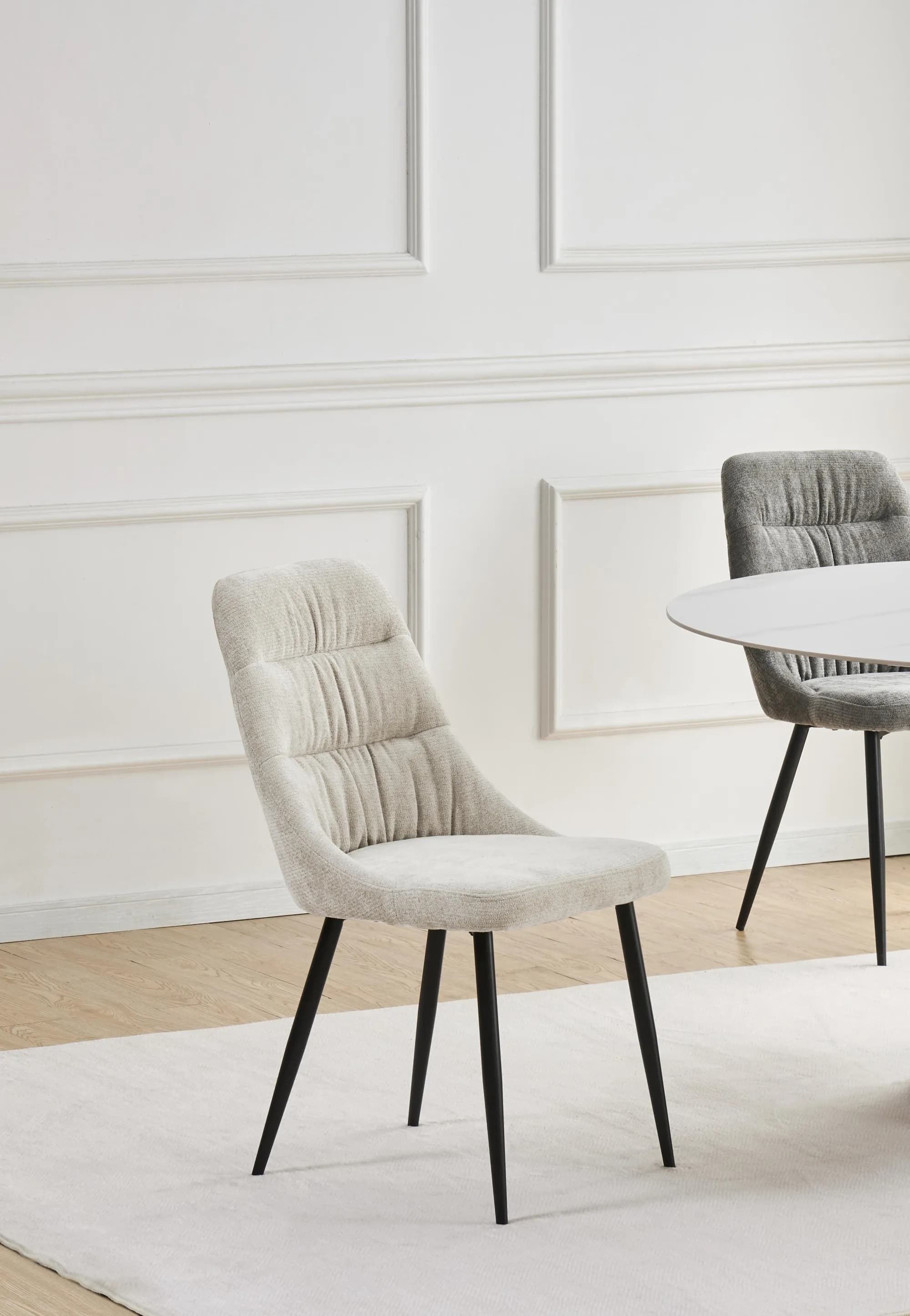 Rhodes Chenille Effect Natural Dining Chair