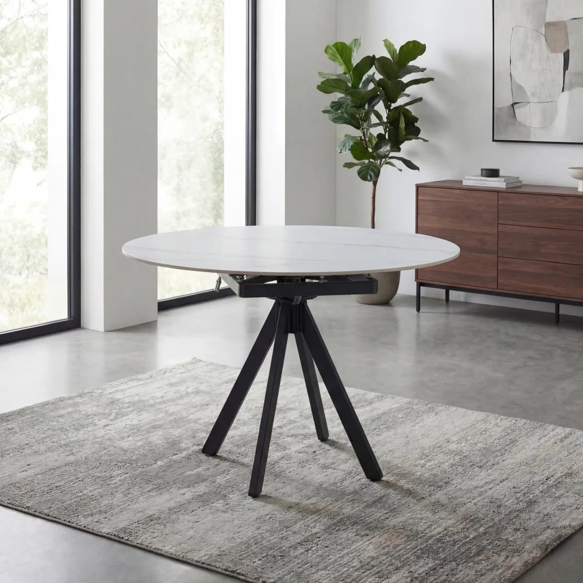 Rotana Rotating White 1.2m Dining Table