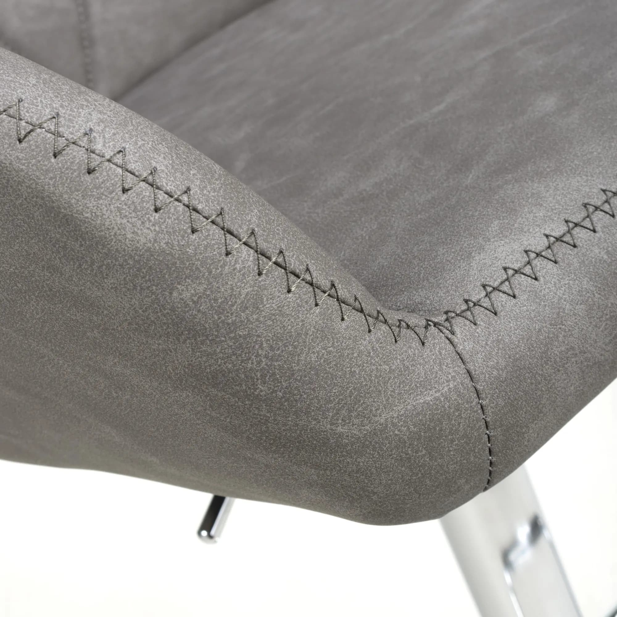 Serena Leather Effect Charcoal Bar Stool