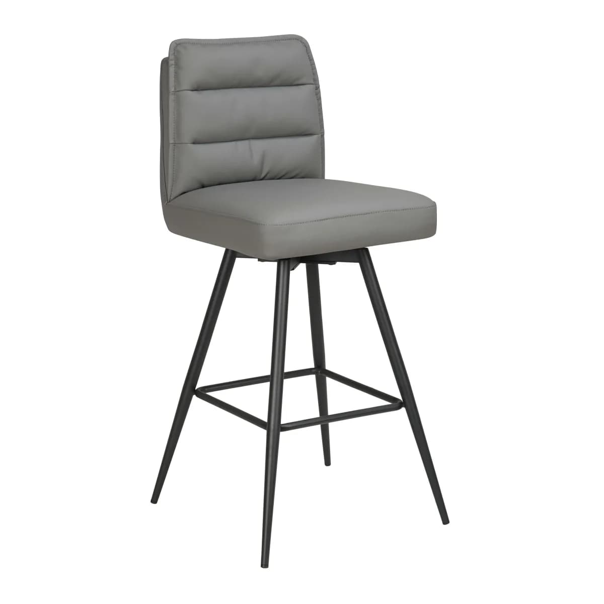 Stylus Leather Effect Dark Grey Bar Stool