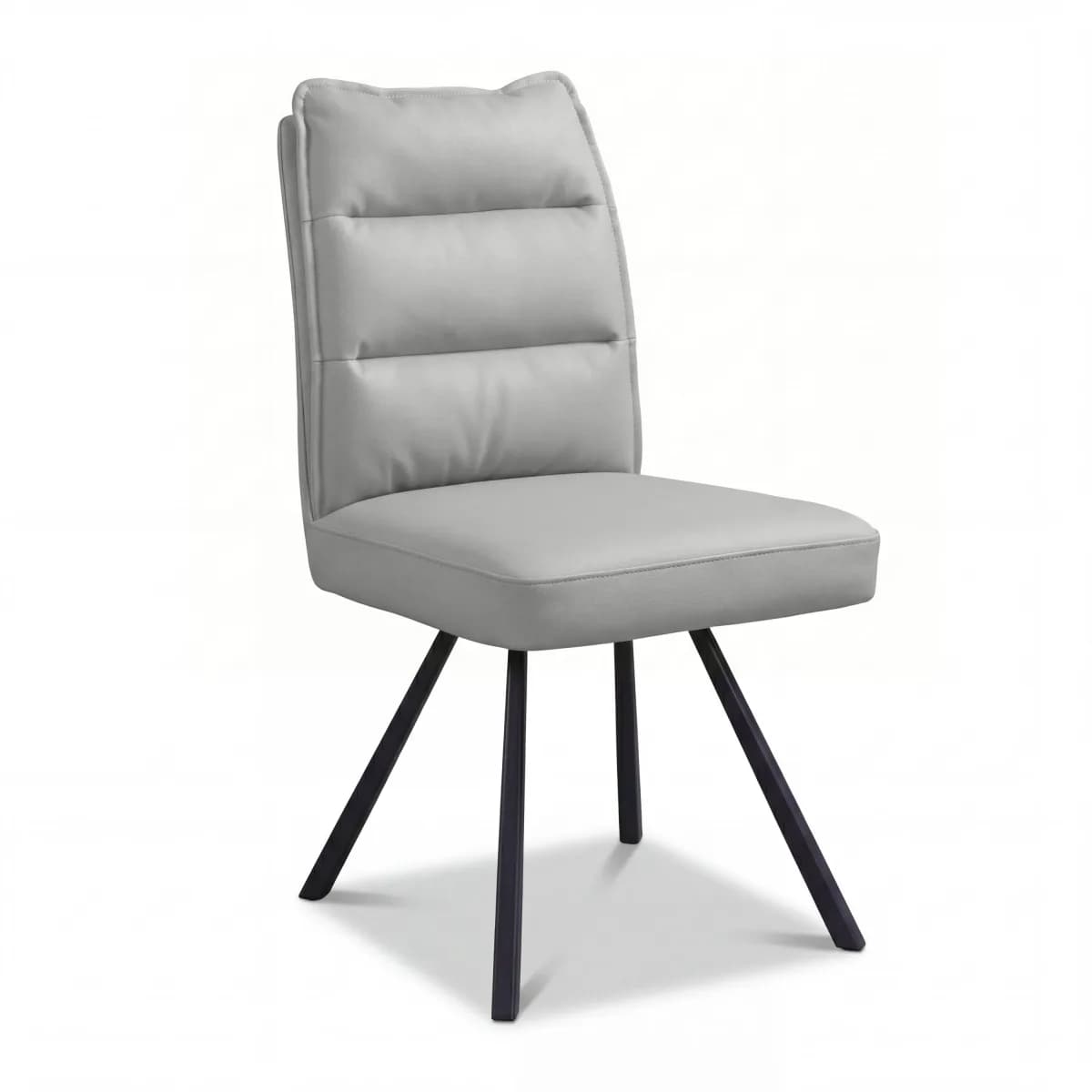 Stylus Leather Effect Light Grey Dining Chair