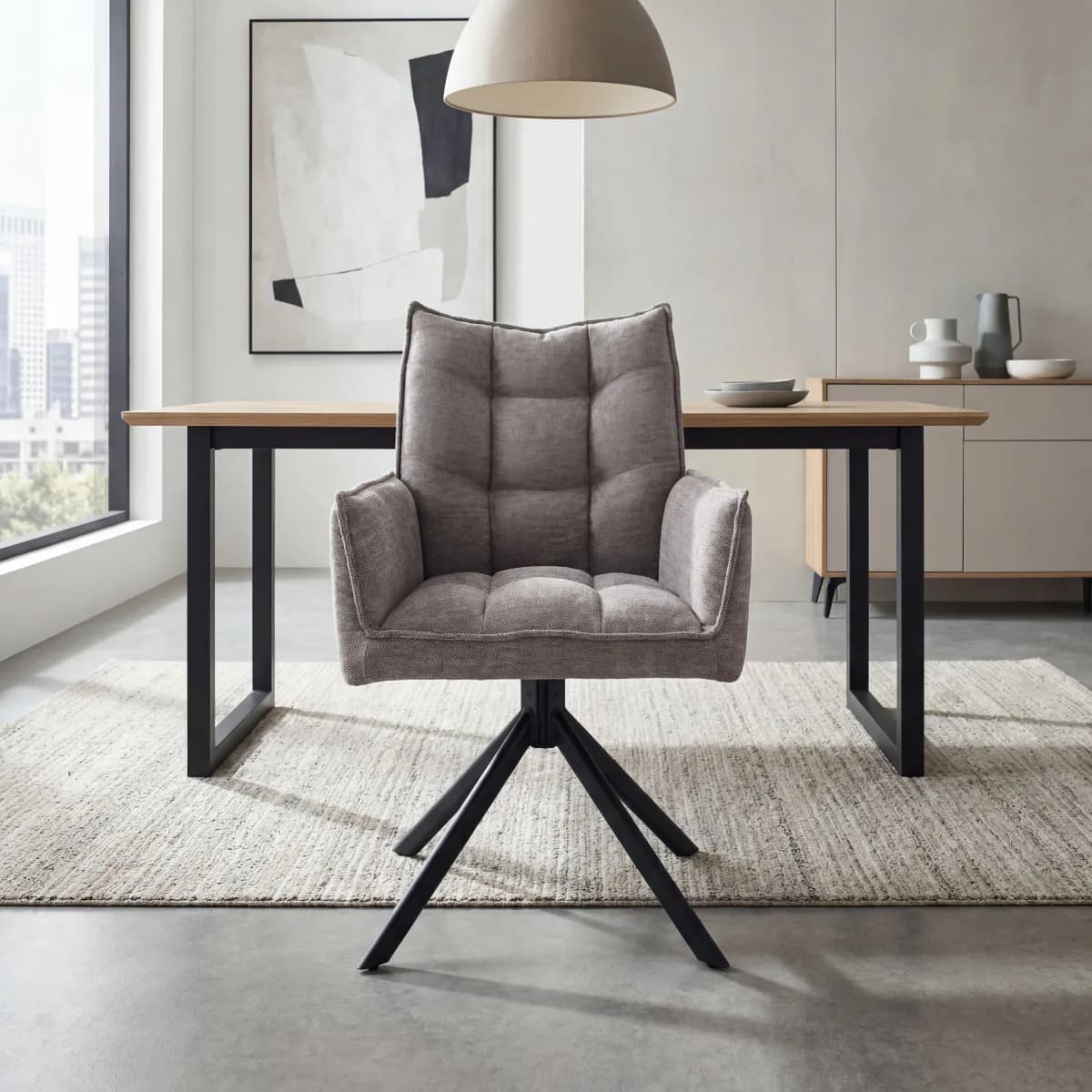 Vichy Tweed Mocha Dining Chair