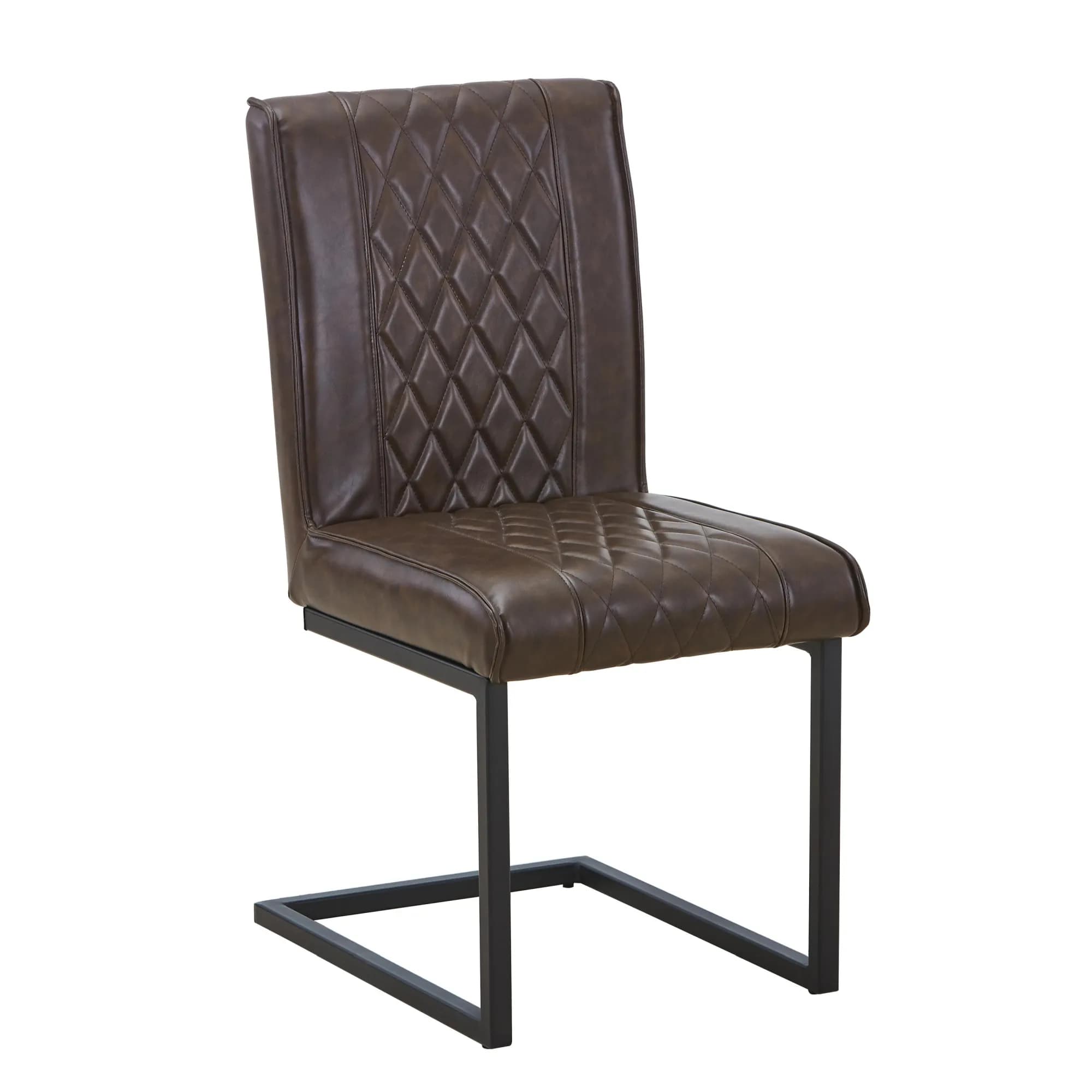 Warwick Leather Effect Brown Dining Chair
