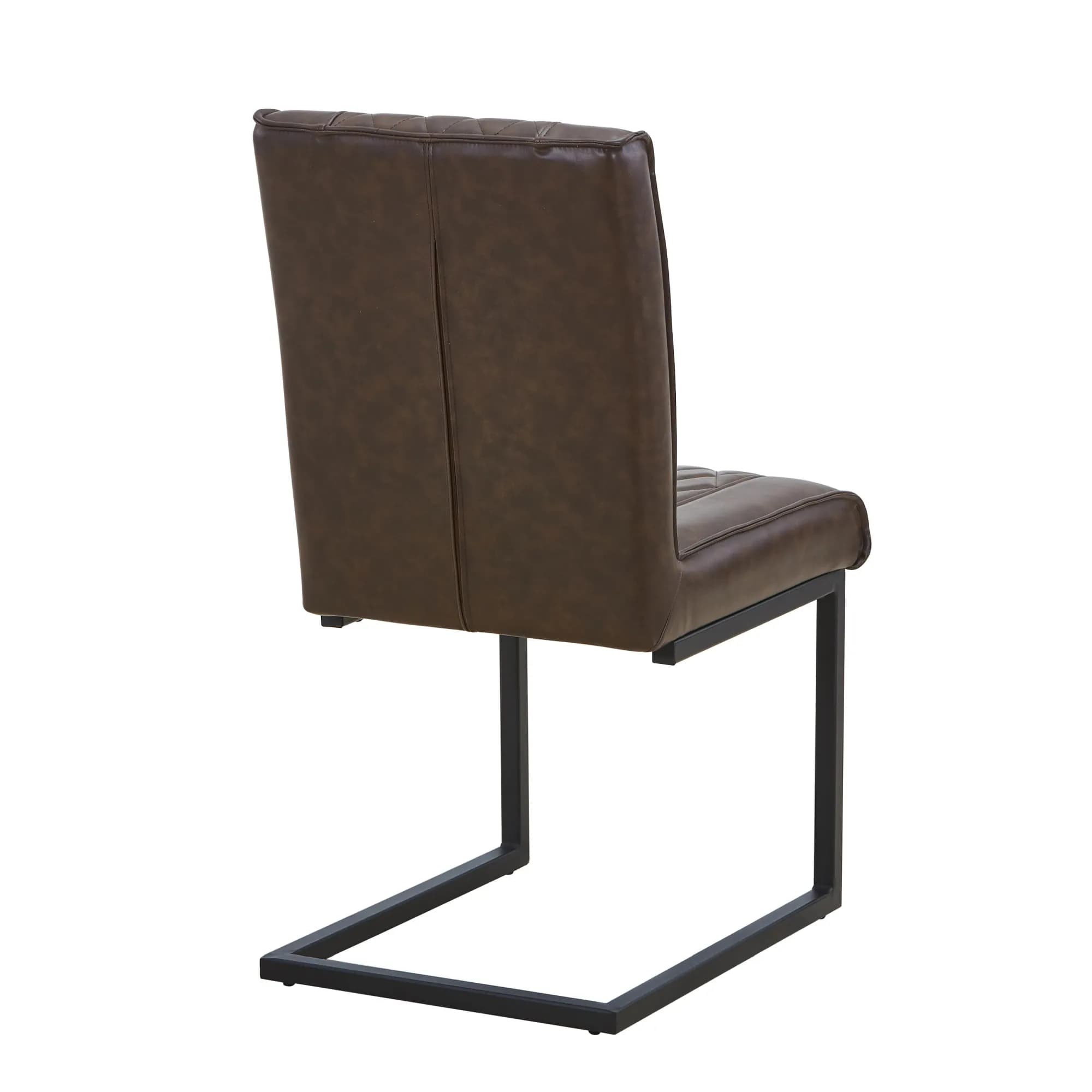 Warwick Leather Effect Brown Dining Chair