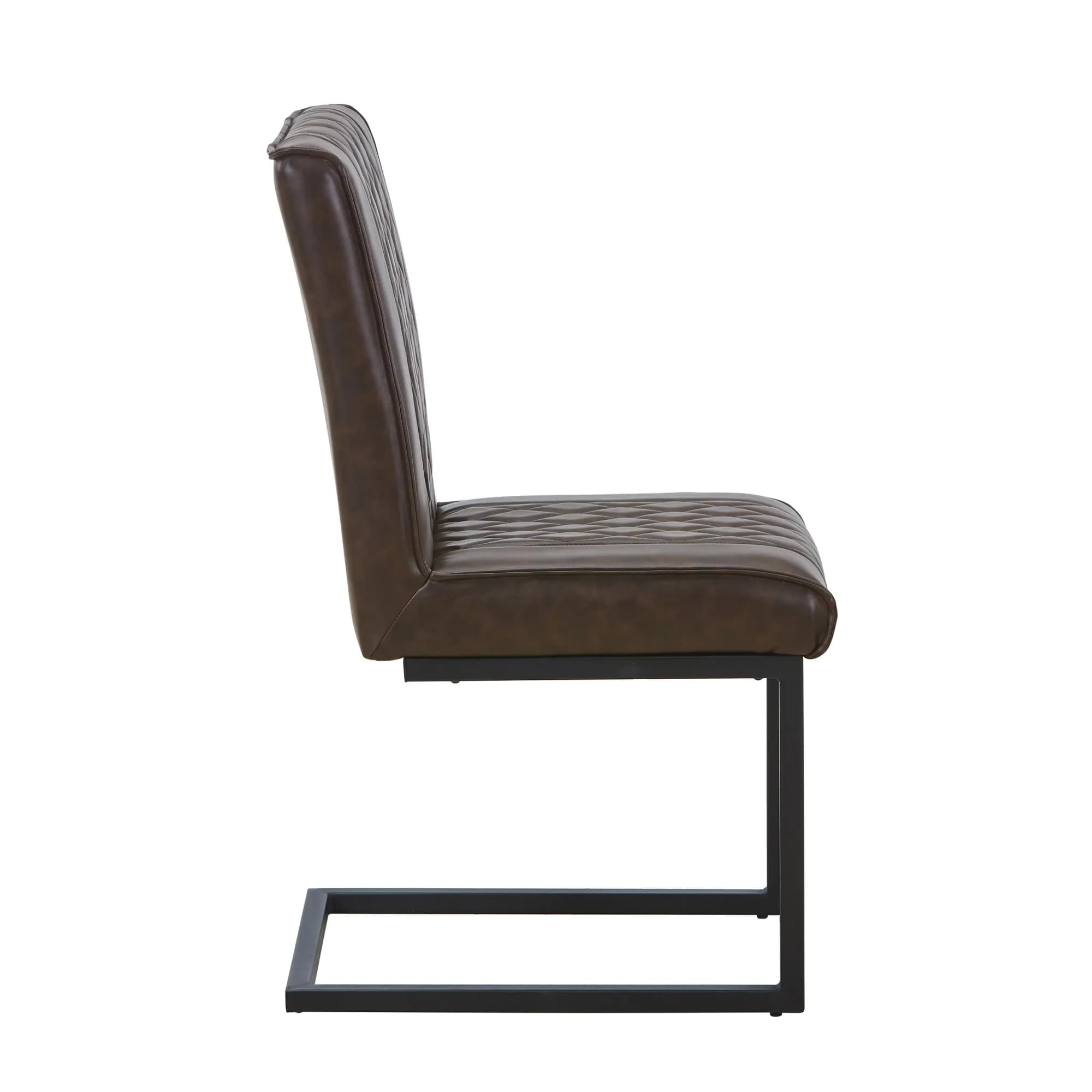 Warwick Leather Effect Brown Dining Chair