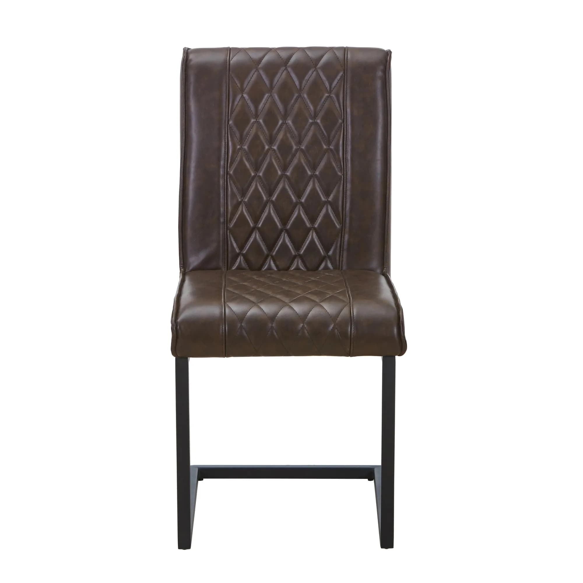 Warwick Leather Effect Brown Dining Chair