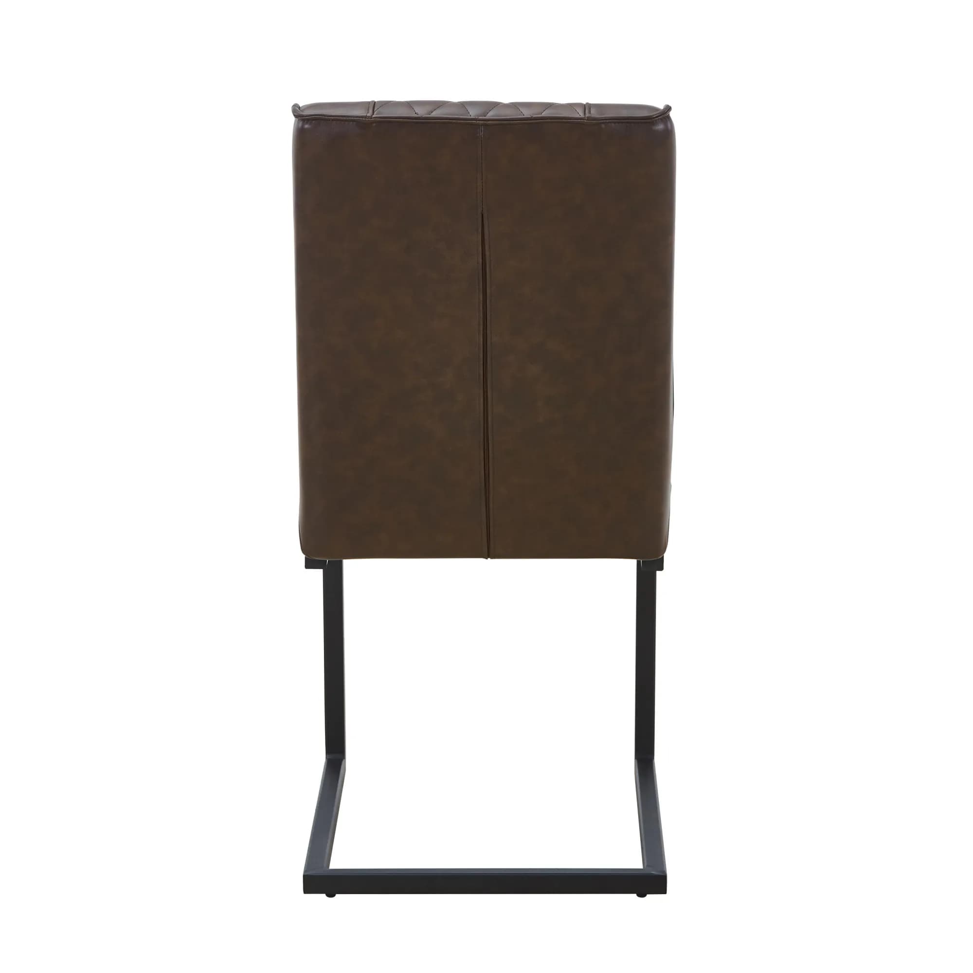 Warwick Leather Effect Brown Dining Chair