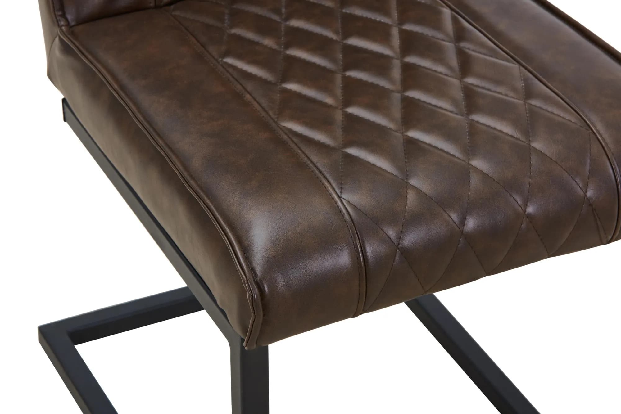 Warwick Leather Effect Brown Dining Chair