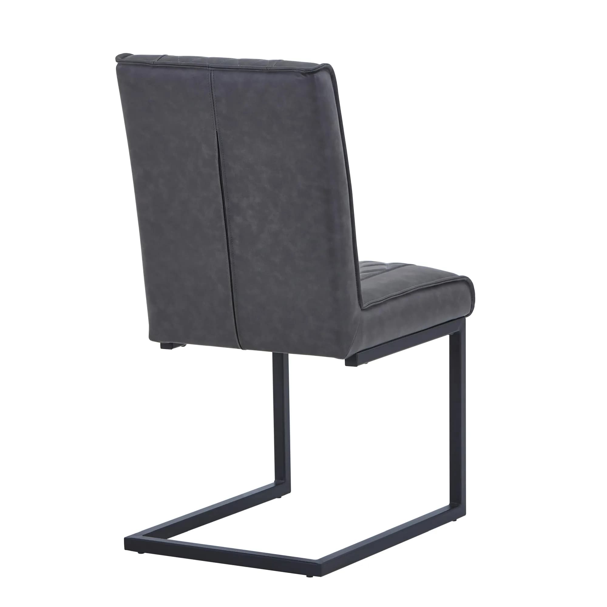 Warwick Leather Effect Grey Dining Chair
