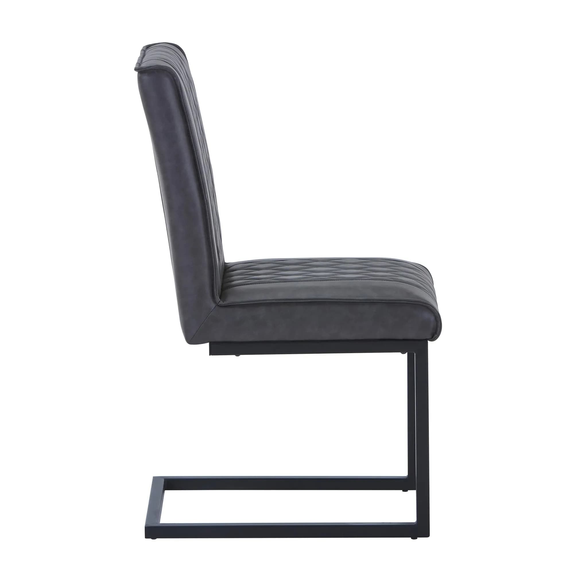 Warwick Leather Effect Grey Dining Chair