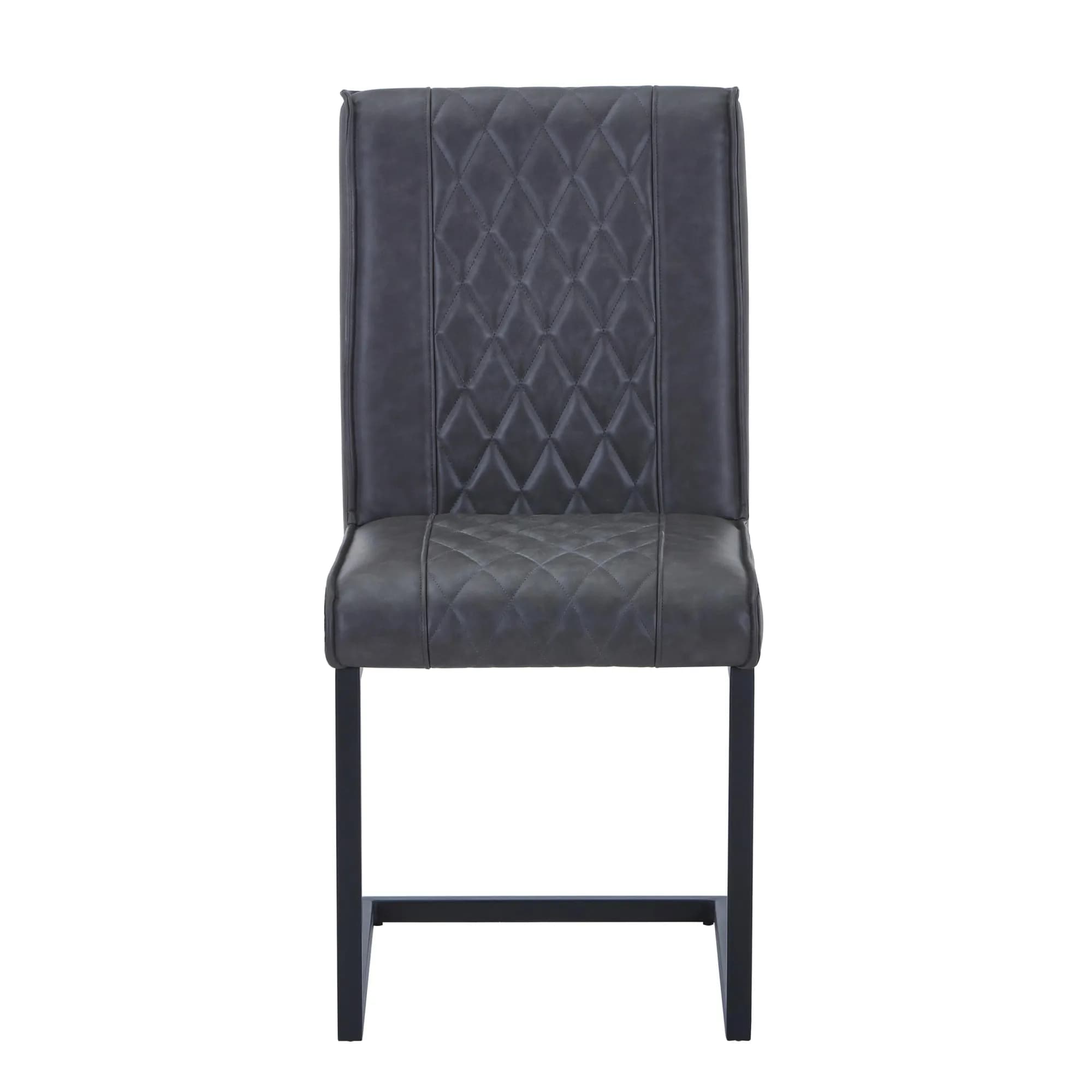 Warwick Leather Effect Grey Dining Chair