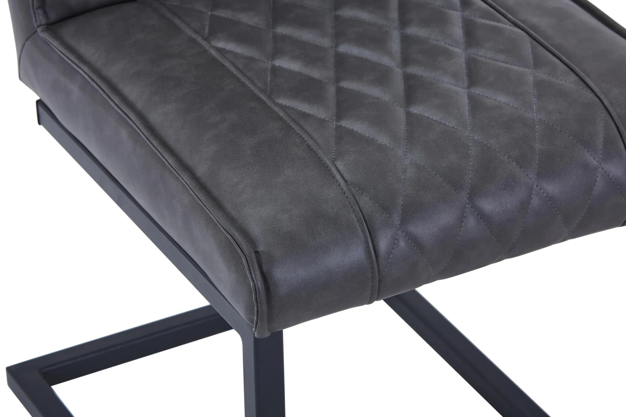Warwick Leather Effect Grey Dining Chair